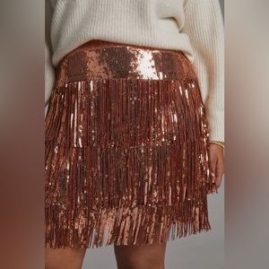 NWT Maeve Fringed Sequined Mini Skirt Size 8